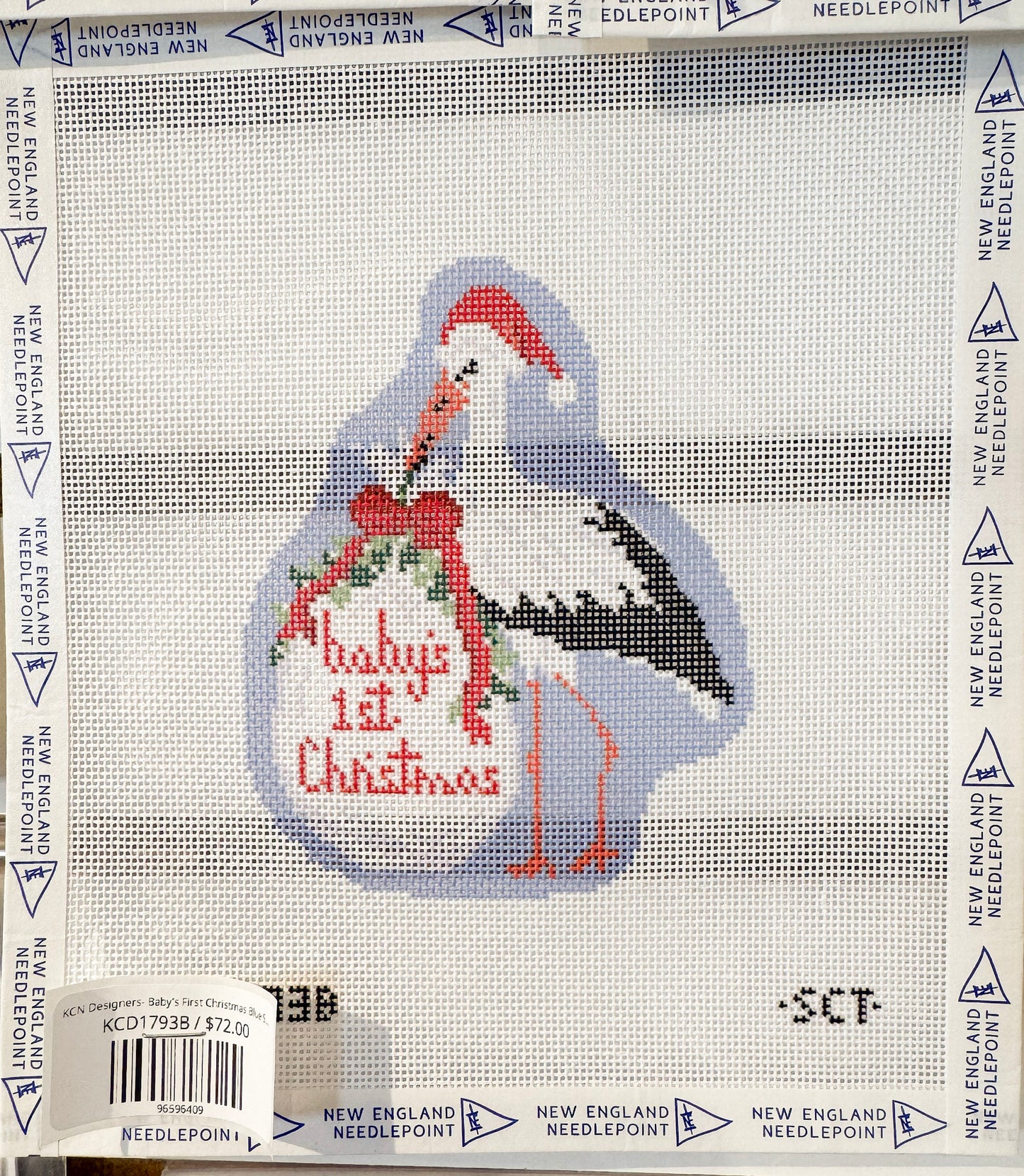 KCN Designers- Baby's First Christmas Blue Stork