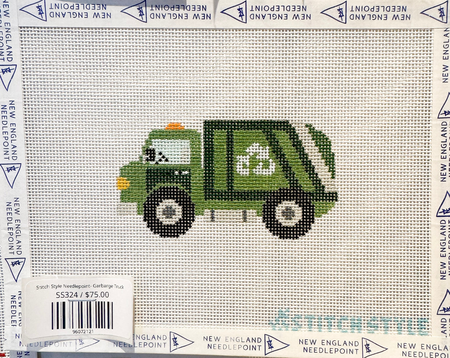 Stitch Style Needlepoint- Garbarge Truck