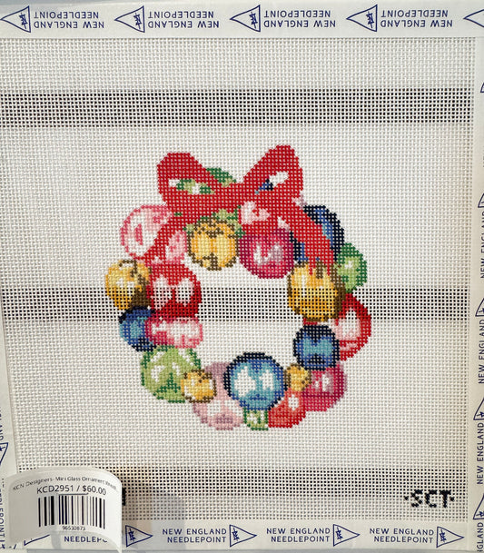 KCN Designers- Mini Glass Ornament Wreath Printed