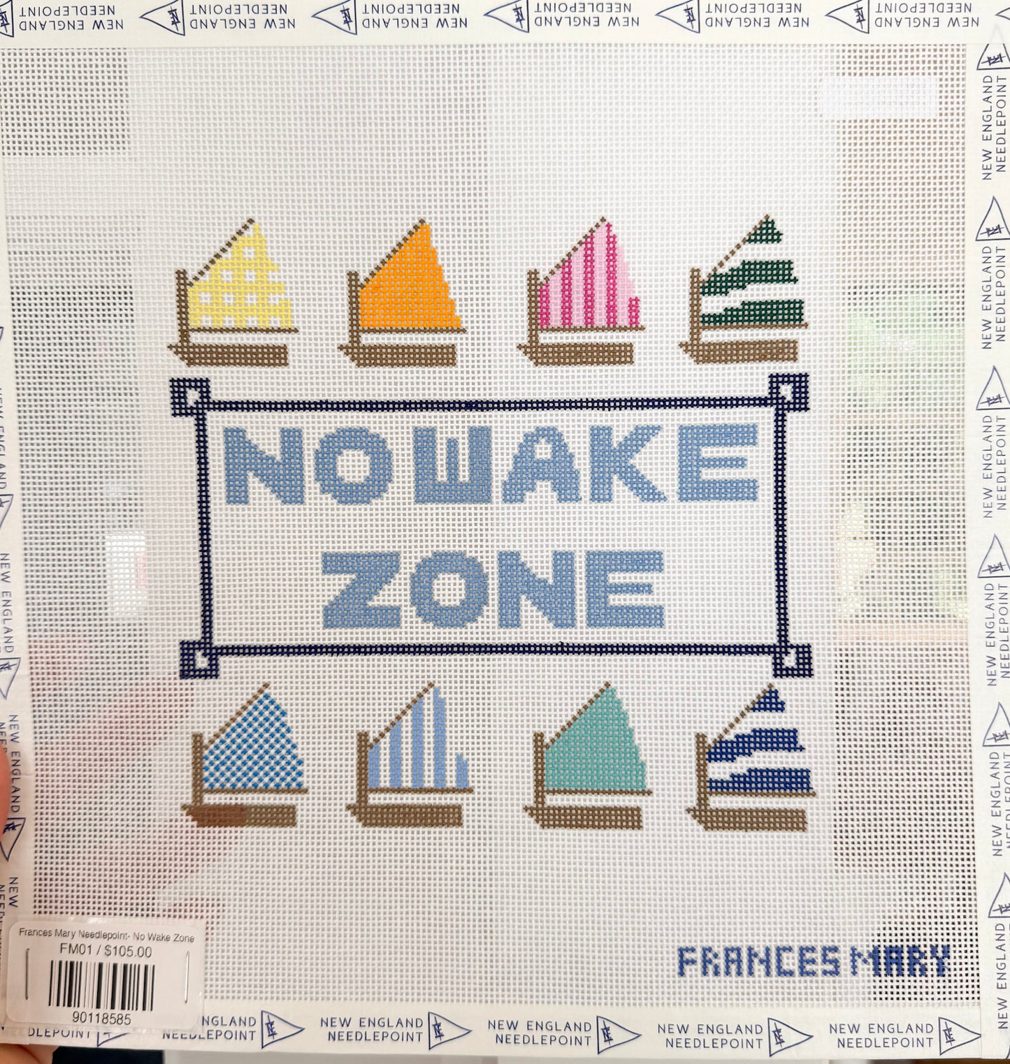 Frances Mary Needlepoint- No Wake Zone