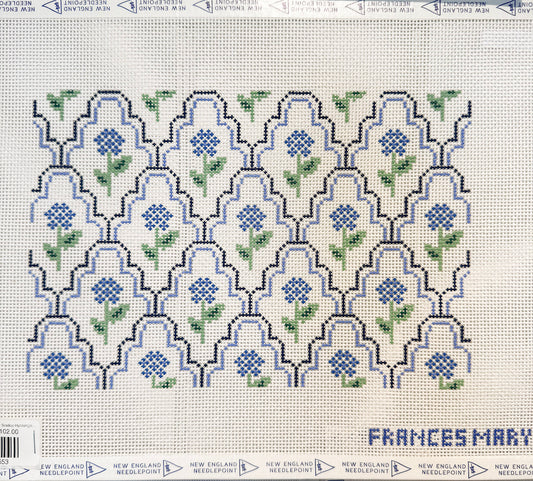 Frances Mary Needlepoint- Scallop Hydrangea Clutch