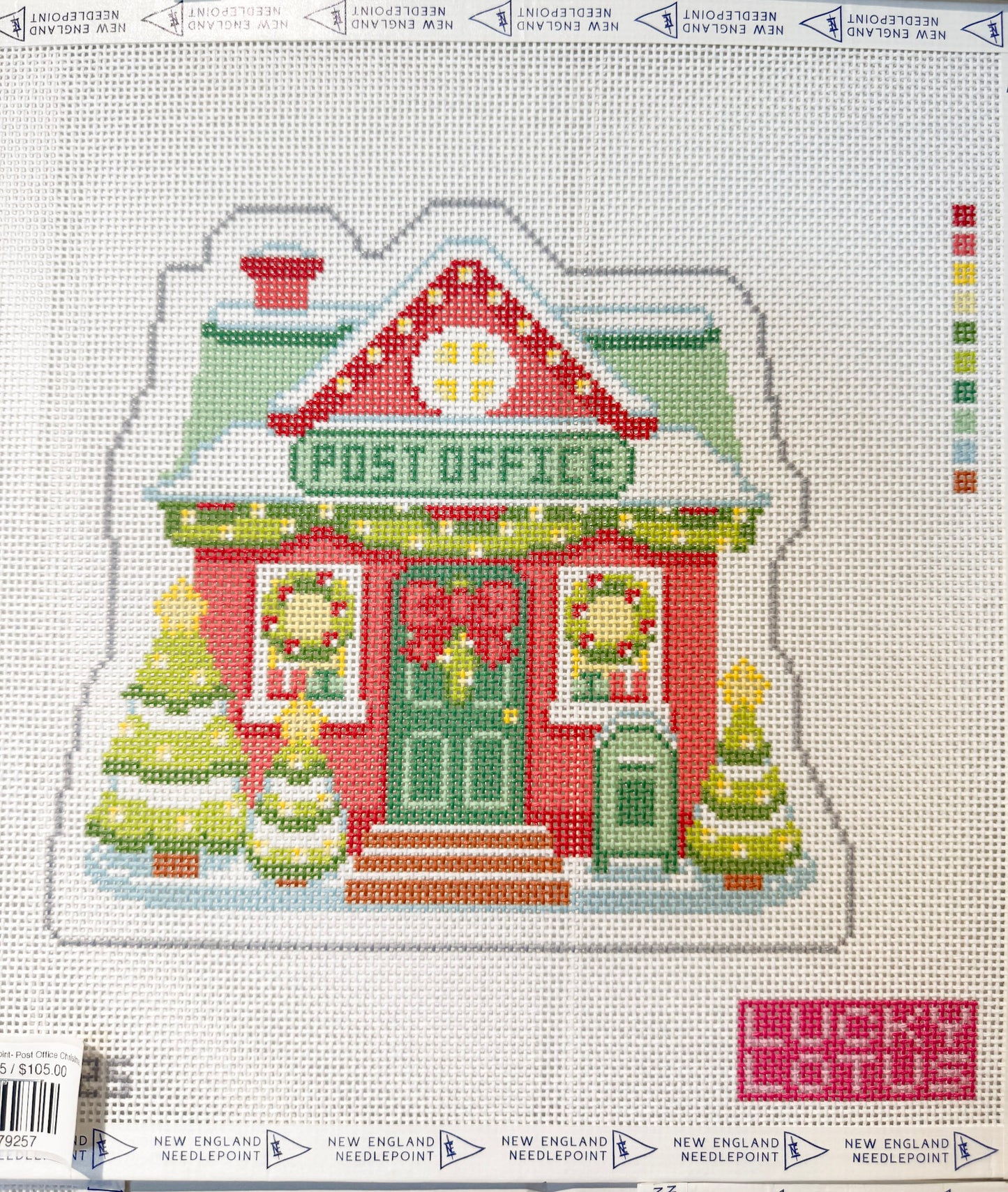 Lucky Lotus Needlepoint- Post Office Christmas Village